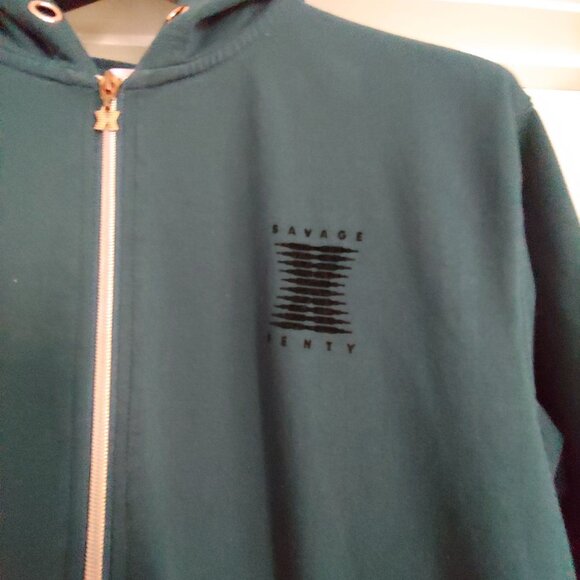 Savage Fenty Forever Savage Showgirl Hooded Onesie Hunter Green Snuggle L - Picture 7 of 14